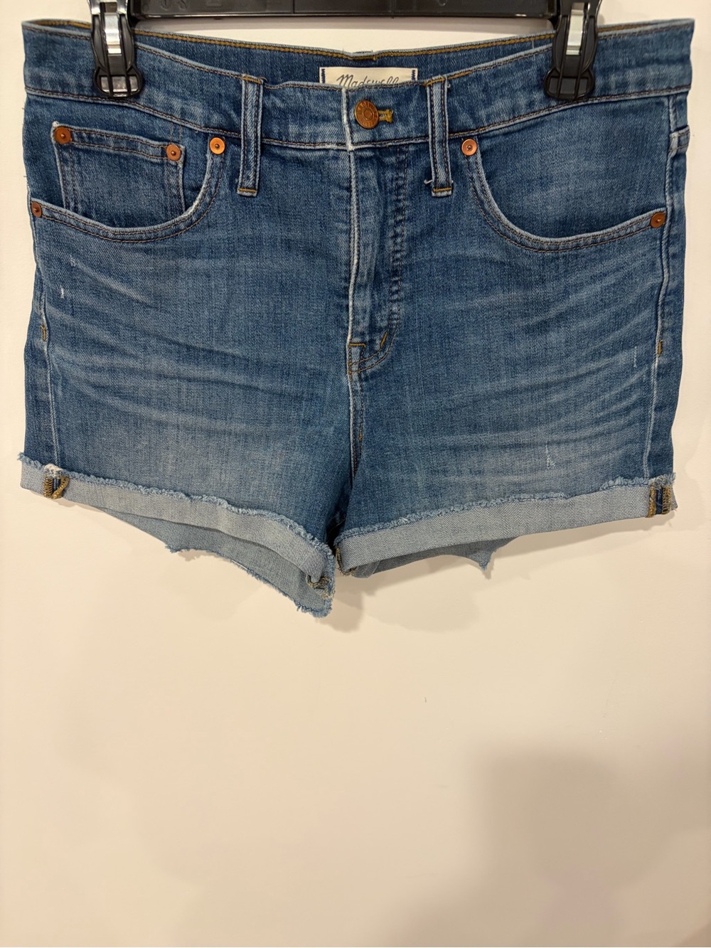 Madewell Medium Blue Denim Roll-Cuff Jean Shorts